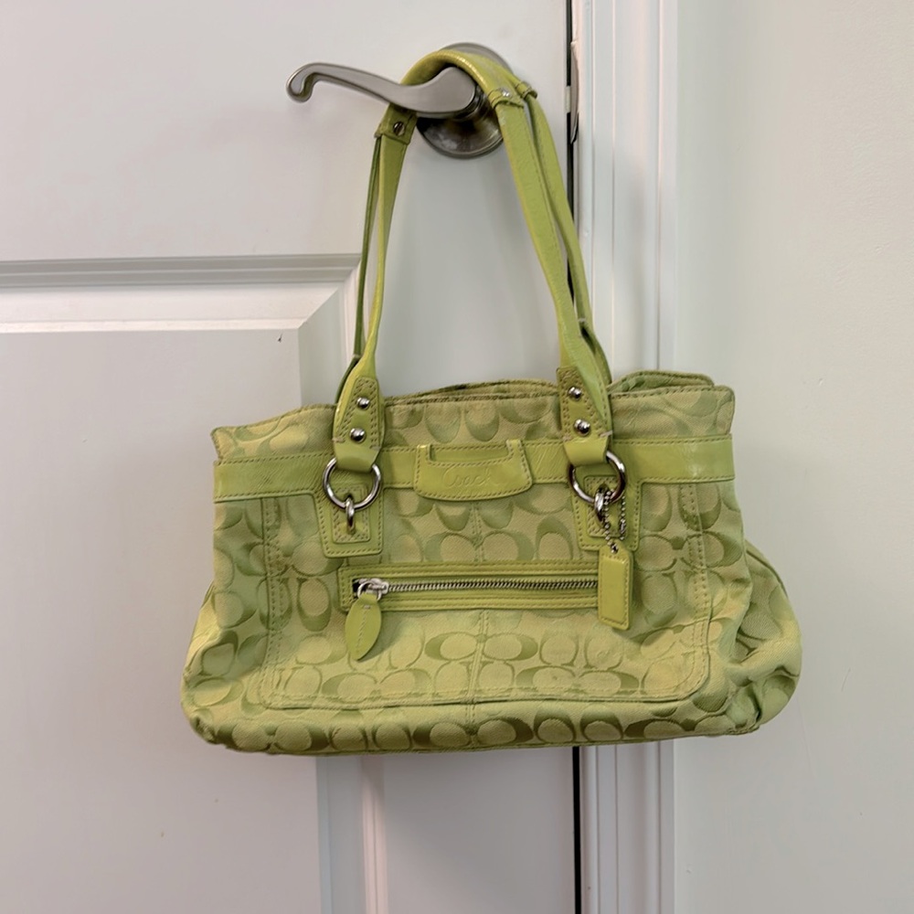 Coach lime green purse.